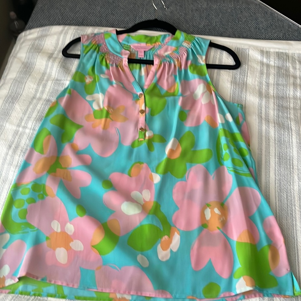 Lilly Pulitzer Elsa silk floral tank